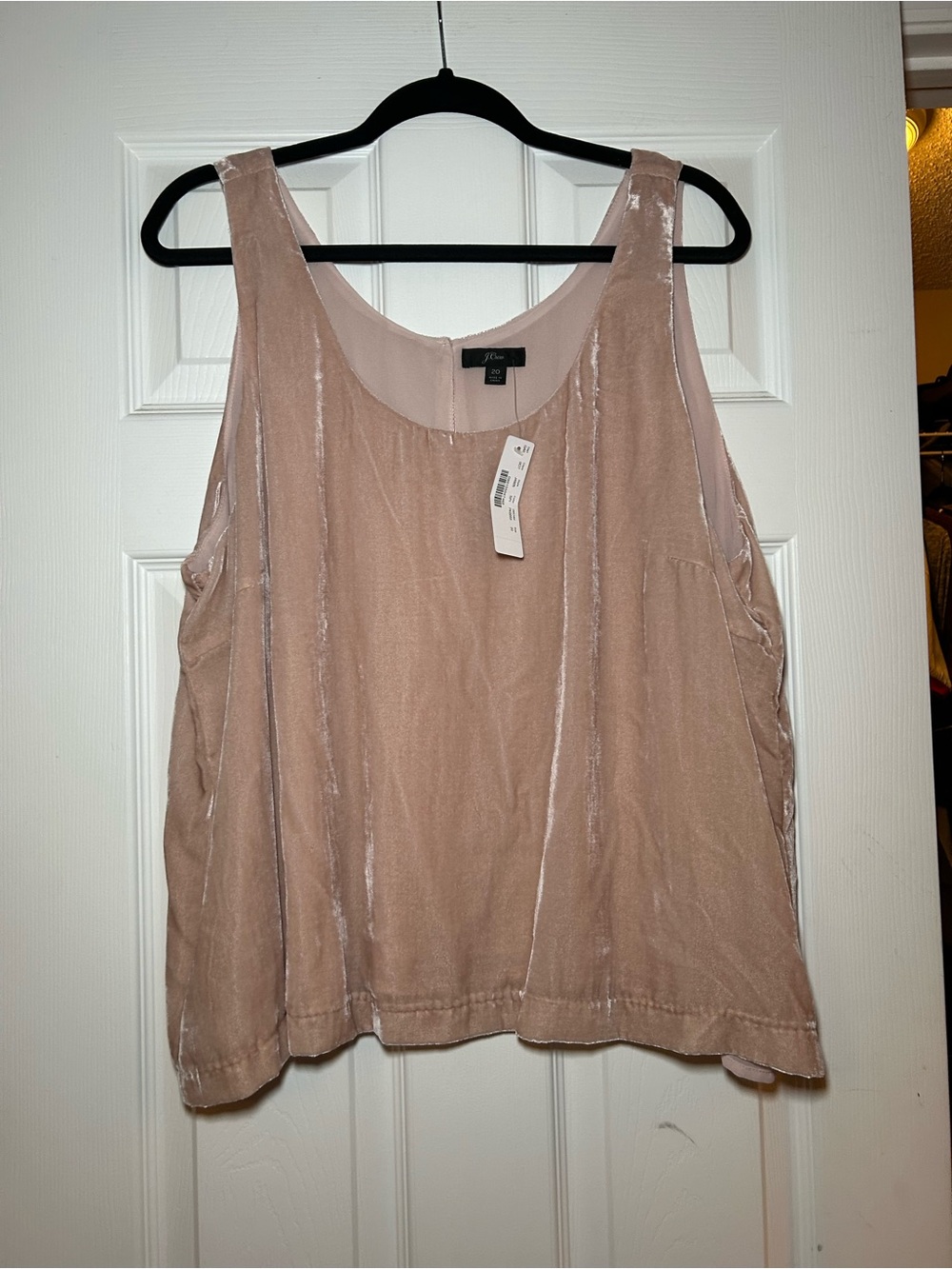 JCrew Light Pink Velvet Tank Top - Sleeveless Women's Top
